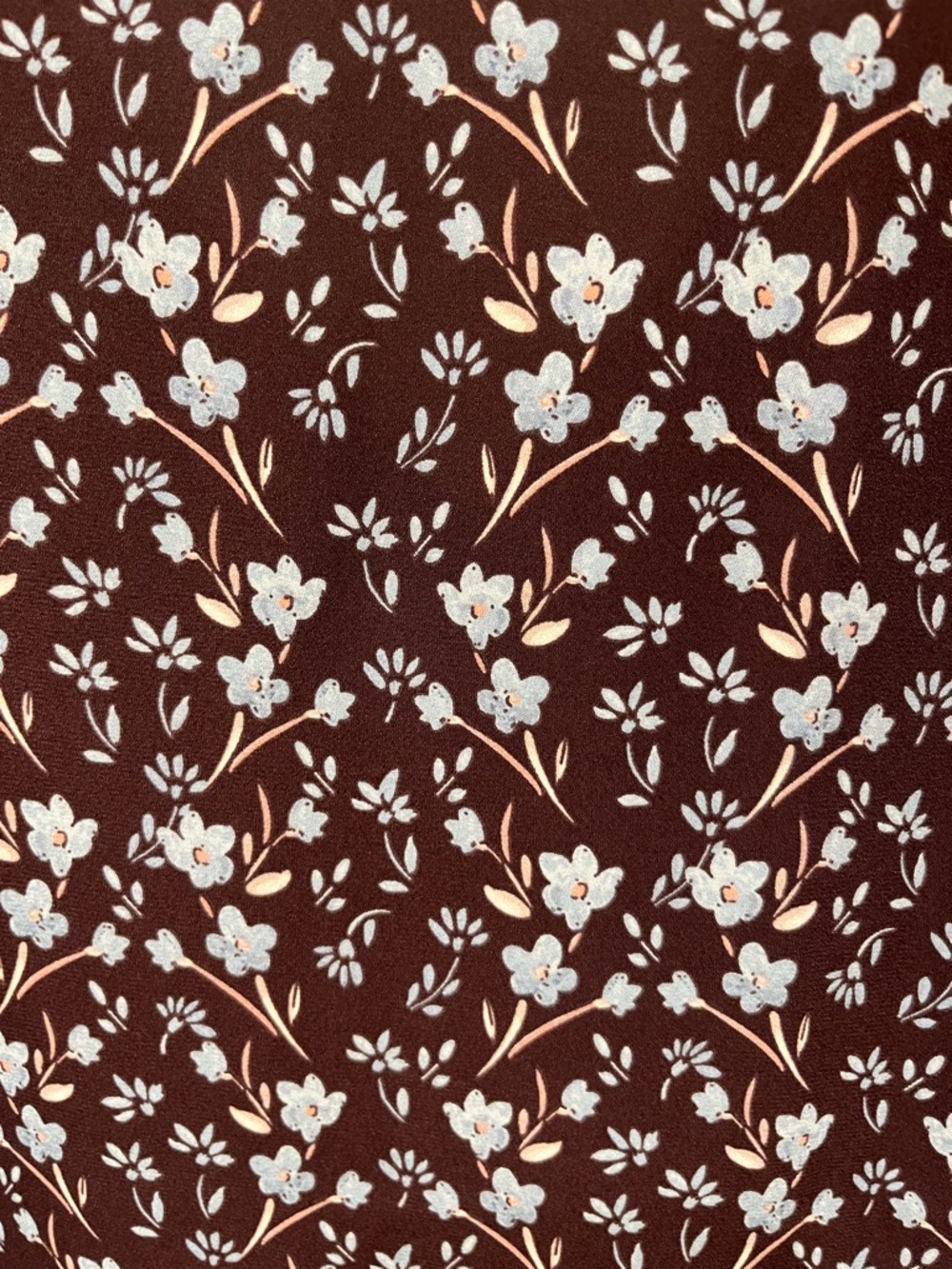 EUC LOFT Dark Brown Blouse with Light Blue Floral Print - Picture 6 of 7